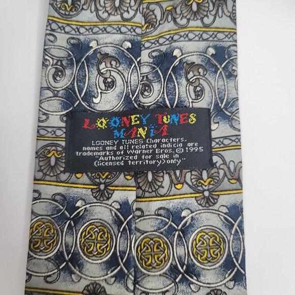Looney Tunes Mania Hidden Bugs Bunny Neck Tie Cartoons 1995 Vintage Silver - Picture 5 of 8